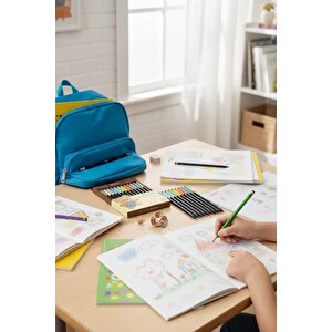 Miniso Lisanslı Butterbear Serisi 12 Renkli Boya Kalemi Seti Ahşap Gövdeli 19.8 Cm