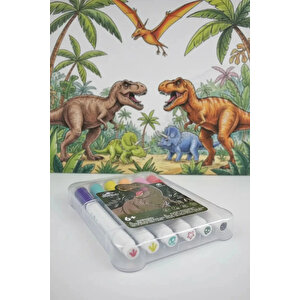 Jurassic World Lisanslı 12'li Damga Ve Marker Seti Eğitici Boyama Kalemi 13 Cm