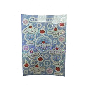 Sanrio Lisanslı Cinnamoroll Renkli Yaz Serisi Sert Kapak Kareli Sallantılı Not Defteri Ve Sticker Seti – 80 Sayfa 17.4 Cm