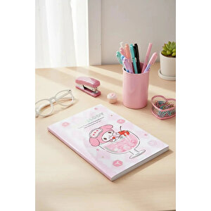 Sanrio Lisanslı My Melody Renkli Yaz Serisi Eva Kapaklı Çizgili Not Defteri – A5 Boyut 104 Sayfa