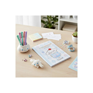 Sanrio Lisanslı Cinnamoroll Renkli Yaz Serisi Eva Kapaklı Çizgili Not Defteri – A5 Boyut 104 Sayfa