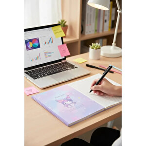Sanrio Lisanslı Kuromi B5 Ciltli Not Defteri 64 Yaprak 18 Cm