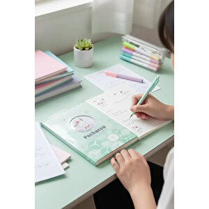 Sanrio Lisanslı Pochacco Renkli Yaz Serisi Sert Kapak Sallantılı Not Defteri Ve Sticker Seti 17.4 Cm