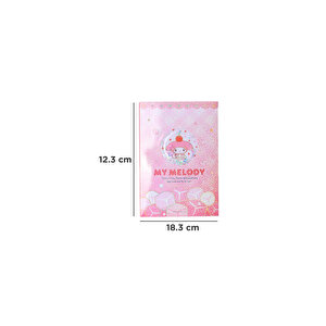 Sanrio Lisanslı My Melody Renkli Yaz Serisi Sert Kapak Kareli Sallantılı Not Defteri Ve Sticker Seti – 80 Sayfa 17.4 Cm