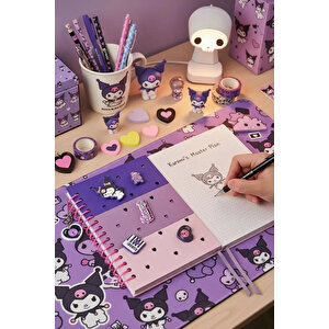 Sanrio Lisanslı Kuromi Özel Tasarım Spiral Telli 80 Sayfa Not Defteri