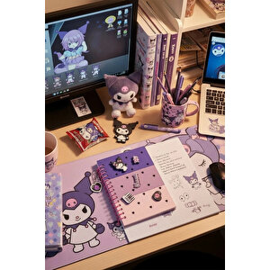 Sanrio Lisanslı Kuromi Özel Tasarım Spiral Telli 80 Sayfa Not Defteri