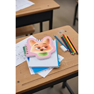 Disney Zootropolis Lisanslı Figürlü Not Defteri 80 Yaprak Kompakt Tasarım 10.8 Cm