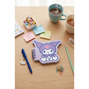 Sanrio Lisanslı Kuromi Figürlü Spiralli Not Defteri 80 Yaprak 12.4 Cm
