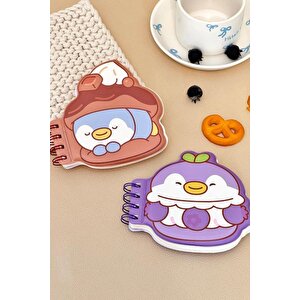 Lisanslı Pişirme Serisi Figürlü Telli Not Defteri Mini Pen 12.9 Cm