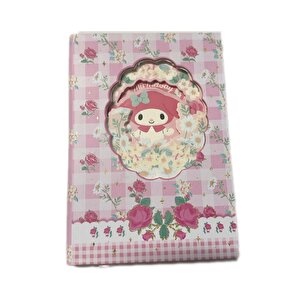 Sanrio Lisanslı My Melody Sert Kapak Not Defteri – 96 Yaprak Çiçek Desenli Pastel Tasarım Günlük