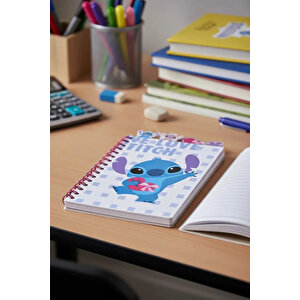 Disney Lisanslı Stitch & Angel A5 Ayraçlı Çizgili Telli Not Defteri