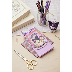 Sanrio Lisanslı Kuromi Figürlü Telli Mini Defter – 60 Yaprak Dayanıklı Pvc Kapaklı Cep Boy Defter