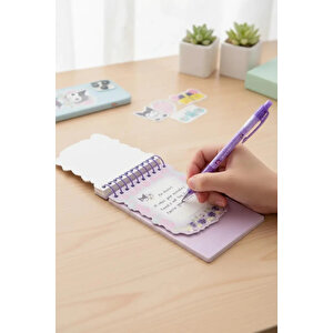 Sanrio Lisanslı Kuromi Figürlü Telli Mini Defter – 60 Yaprak Dayanıklı Pvc Kapaklı Cep Boy Defter