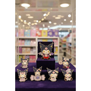 Sanrio Lisanslı Kuromi Şeker Serisi Rozet Sürpriz Figürlü Kutu 8,5 Cm