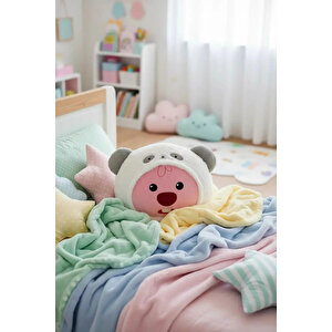 Zanmang Loopy Lisanslı Panda Kostümlü Dekoratif Peluş Yastık 40 Cm