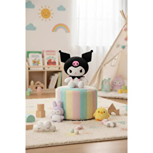 Sanrio Lisanslı Kuromi Peluş Oyuncak 25 Cm – Oturan Yumuşacık Sevimli Tasarım