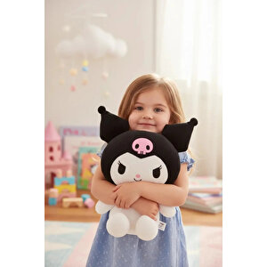 Sanrio Lisanslı Kuromi Peluş Oyuncak 25 Cm – Oturan Yumuşacık Sevimli Tasarım