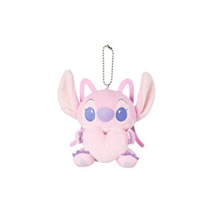 Disney Lisanslı Stitch Angel Kalpli Mini Peluş – Askılı Çanta Aksesuarı