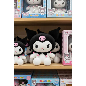 Sanrio Kuromi Lisanslı Oturan Pelüş Oyuncak – Yumuşak Dokulu Dekoratif Karakter Figür 40 Cm