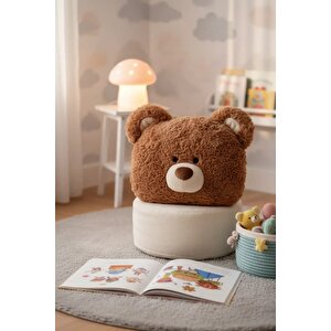 Lisanslı Gift Bear Chubby Baş Şekilli Yastık – Yumuşak 38 Cm