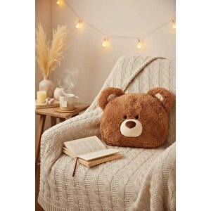 Lisanslı Gift Bear Chubby Baş Şekilli Yastık – Yumuşak 38 Cm