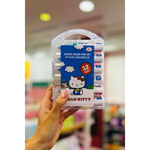 Sanrio Lisanslı Hello Kitty Okul Serisi Sulu Boya Seti 12 Renk