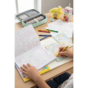 Sanrio Lisanslı Pompompurin Renkli Boyama Seti - Çıkartmalı Ve Kalemli Çocuk Aktivite Seti