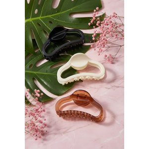 Lisanslı Basic Yarım Daire Saç Tokası – Karışık Renk 12 Cm
