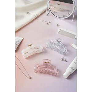 Lisanslı Basic Jöle Kare Saç Tokası – Karışık Renk 8 Cm