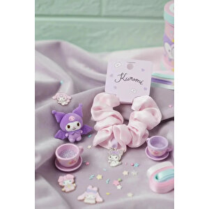 Sanrio Lisanslı Kuromi Saç Lastiği – Pembe Detaylı Şık Aksesuar
