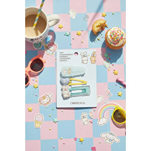 Sanrio Lisanslı Hello Kitty Parti Serisi 3'lü Toka Seti – Renkli Ve Şık Tasarım 12 Cm