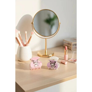 Sanrio Lisanslı Kıskaç Toka Seti Kuromi Mor Pembe 4 Cm