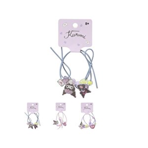 Sanrio Kuromi Lisanslı Saç Lastiği 2 Adet 5 Cm