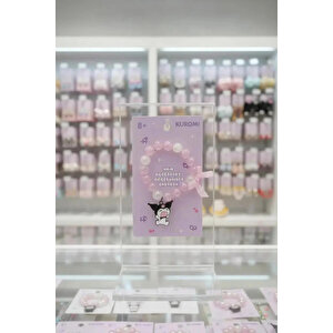 Sanrio Lisanslı Kuromi Boncuklu Ve Fiyonk Detaylı Şık Saç Lastiği – Çocuk Ve Genç Toka Aksesuarı