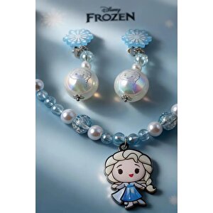 Disney Lisanslı Elsa Karlar Ülkesi Takı Seti – Kar Tanesi Detaylı Şık Aksesuar 14 Cm