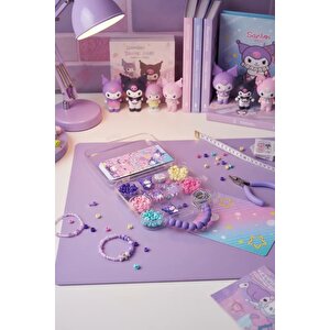 Sanrio Lisanslı Kuromi Kendin Yap Takı Seti 4’lü – Yaratıcı Aksesuar 24,8 Cm