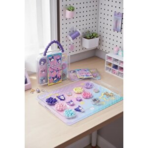 Sanrio Lisanslı Kuromi Kendin Yap Takı Seti 4’lü – Yaratıcı Aksesuar 24,8 Cm