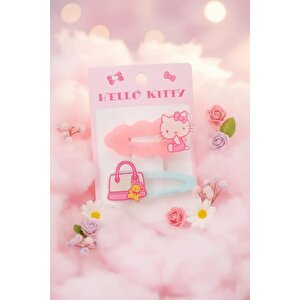 Sanrio Lisanslı Hello Kitty Figürlü Saç Klipsi 11,5 Cm – 2 Adet Sevimli Renkli Tasarım