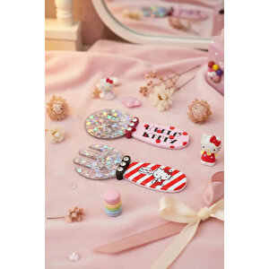 Hello Kitty Lisanslı Saç Tokası (2 Adet) – Parlak Yüzeyli & Akrilik Tasarım