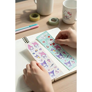 Sanrio Lisanslı Hello Kitty Ve Arkadaşları Serisi Kendin Yap Çizim Sticker Seti – Renkli Kalem Ve Çıkartma İçerikli Diy Aktivite Seti 22 Cm