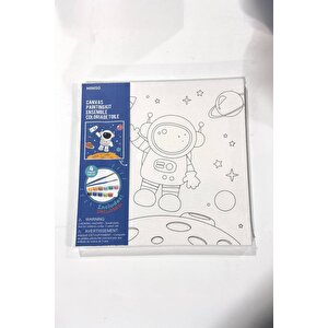 Lisanslı Astronot Çerçeveli Boyama Seti 25x25 Cm – Akrilik Boyamalı
