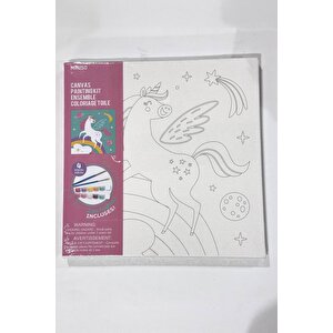 Lisanslı Unicorn Çerçeveli Boyama Seti 25x25 Cm – Akrilik Boyamalı