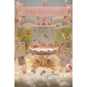 Sanrio Lisanslı Hello Kitty Ve Arkadaşları Numaralı Yağlıboya Tablo Seti – Çam Çerçeveli Tuval Ve Akrilik Boya İçerikli Hobi Seti 20x20 Cm