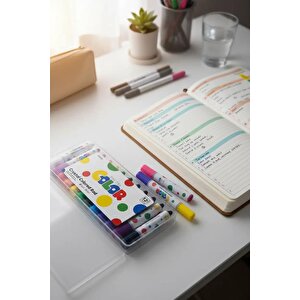 Lisanslı Polka Dot Pastel Marker Seti 12 Renk – Yumuşak Tonlar