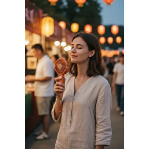 Miniso Lisanslı Dunhuang Serisi El Tipi Vantilatör – 3 Hızlı Şarjlı Kahverengi