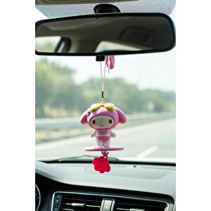Sanrio Lisanslı Yaz Serisi My Melody Karakterli Dikiz Aynası Araba Süsü Ve Dekoratif Araç Aksesuarı