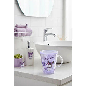 Sanrio Lisanslı Kuromi Çift Cidarlı Banyo Bardağı – Dekoratif Diş Fırçalama Bardağı 350 Ml