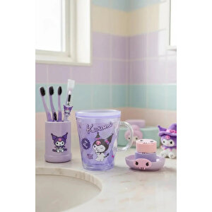 Sanrio Lisanslı Kuromi Çift Cidarlı Banyo Bardağı – Dekoratif Diş Fırçalama Bardağı 350 Ml