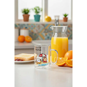 Maltese Lisanslı Borosilikat Dayanıklı Cam Bardak Ve Meşrubat Bardağı (420 Ml) – Pembe