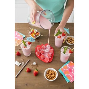 Lisanslı Çilek Serisi Silikon Buz Kalıbı Kırmızı – Pratik Sunum 19 Cm